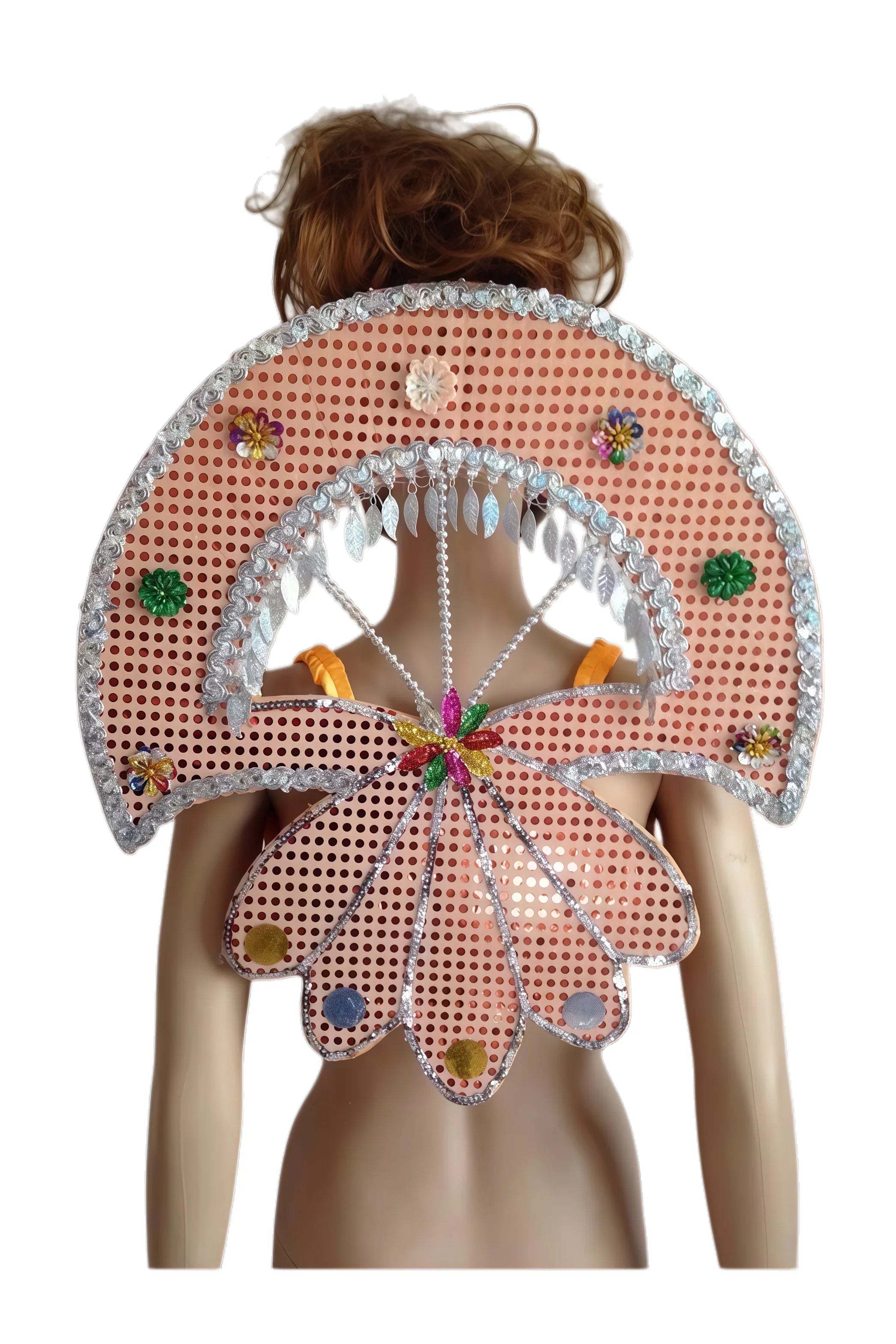 Sequined Butterfly-Style Costume Backpiece with Draped Chain | Back Pieces | Wiccan Center