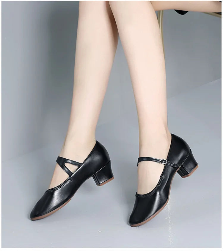The Stardust Carousel Mary Jane – Classic Low-Heel Dance Pump