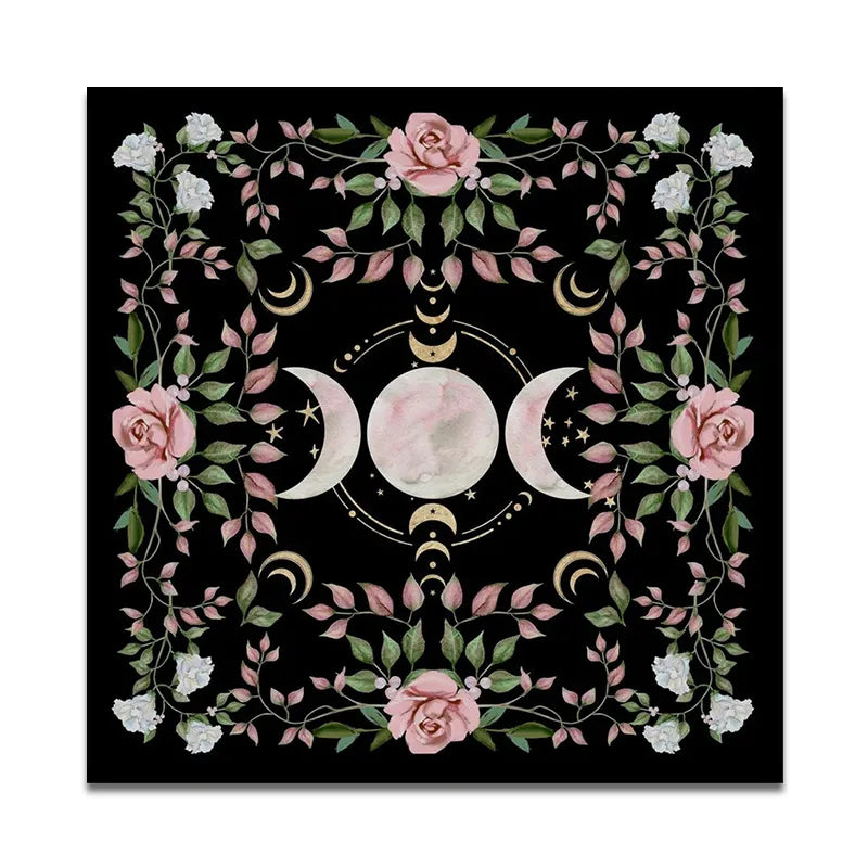 Cottagecore Triple Moon Altar Cloth | Altar Cloth | Wiccan Center
