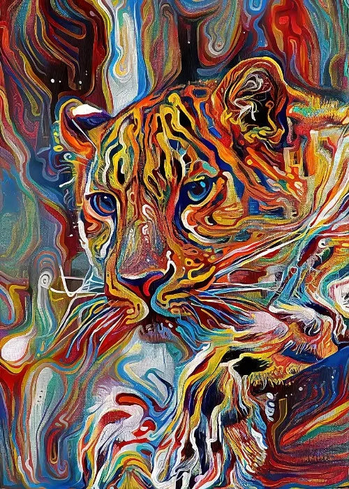Vapour Abstract Animals Oil Painting Poster Vintage Abstract Oil Painting Animals Art Decor Home Room Aesthetic Canvas Prints