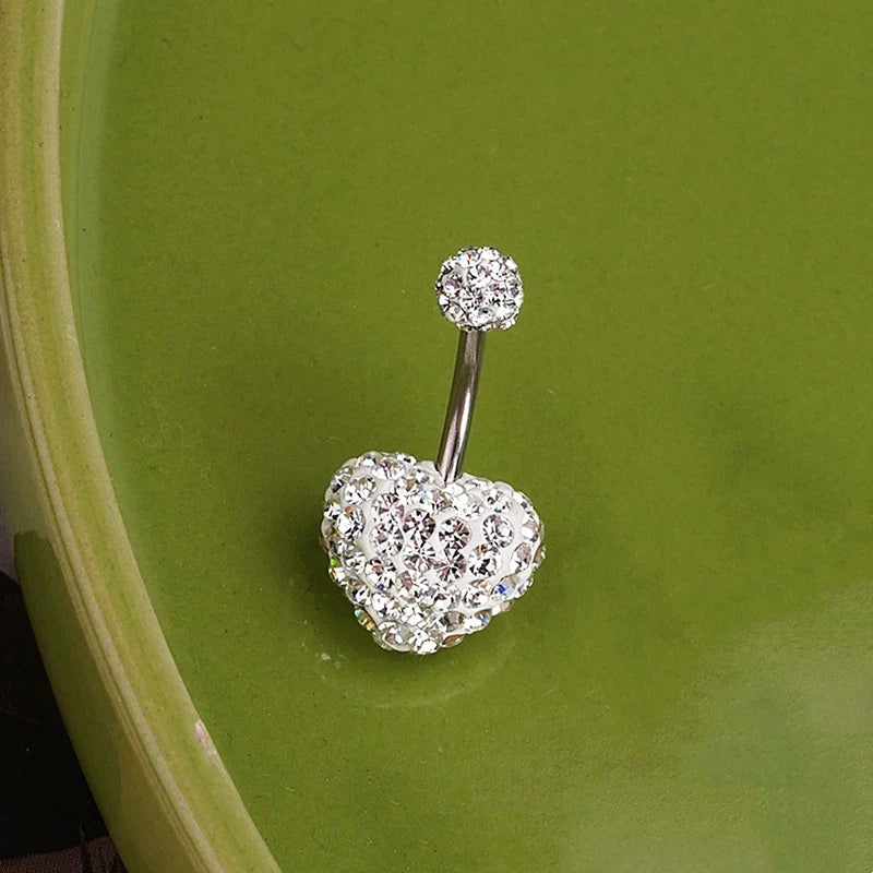 Sweet Dinosaur Navel Ring Zircon Heart Strawberry Belly Button Ring For Women Body Piercing Decor Vacation Leisure Beach Jewelry | | Wiccan Center