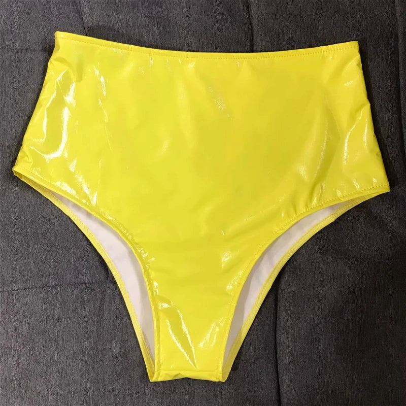 The Stardust Spotlight High-Waist Shorts – Glossy Patent Leather Showgirl Hot Pants | Costume Bottoms | Wiccan Center