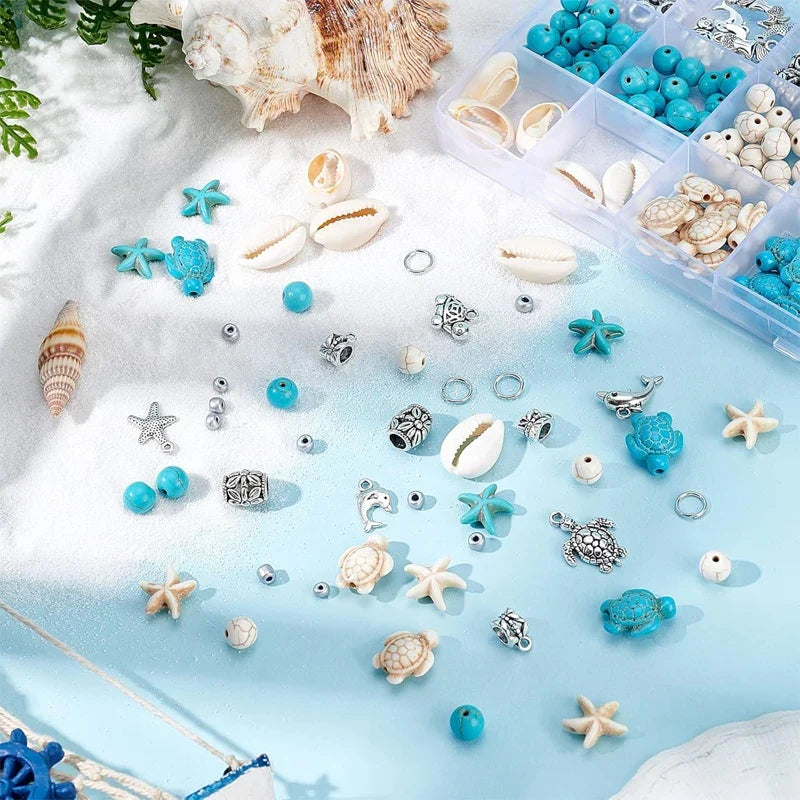 Ocean Summer Friendship Bracelet Making Kit – DIY Clay Beads Set for Jewelry, Bracelets, Necklaces & Earrings | | Wiccan Center