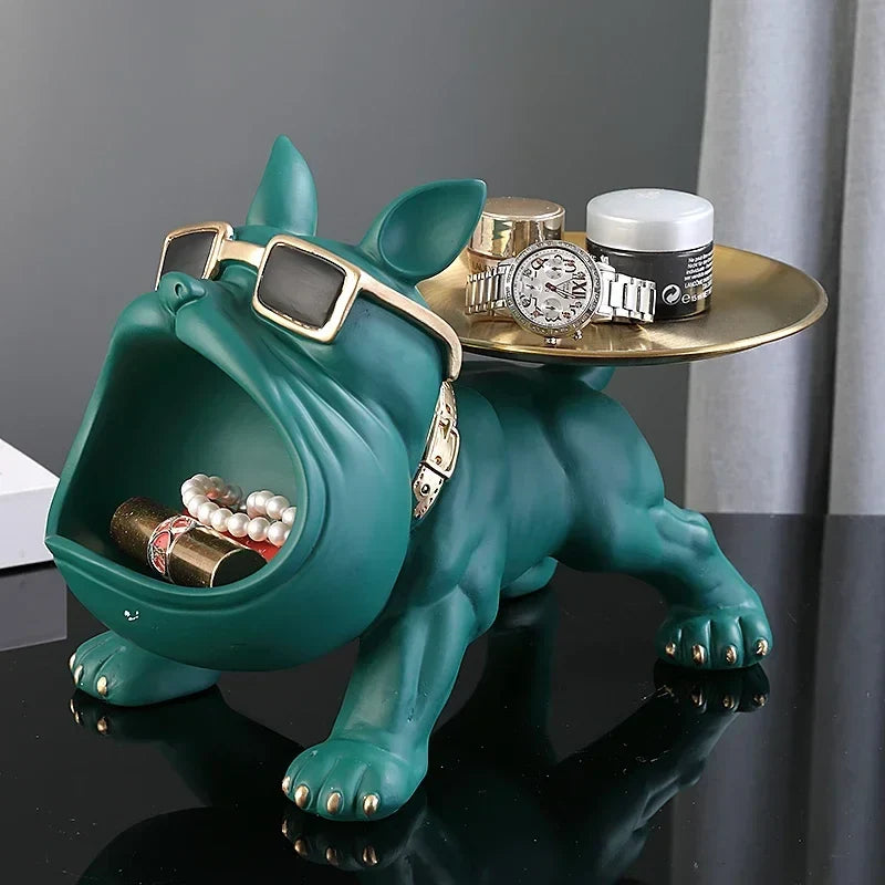 30cm/11.8inch Home Decor Bulldog Figurine Dog Statue Key Storage Box Animal Ornament Resin Craft Art Figurine Puppy Sculpture | | Wiccan Center