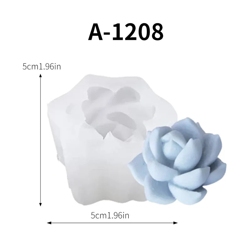 Simulation succulent liquid silicone mold DIY candle fragrance resin drop mold cake creative mold