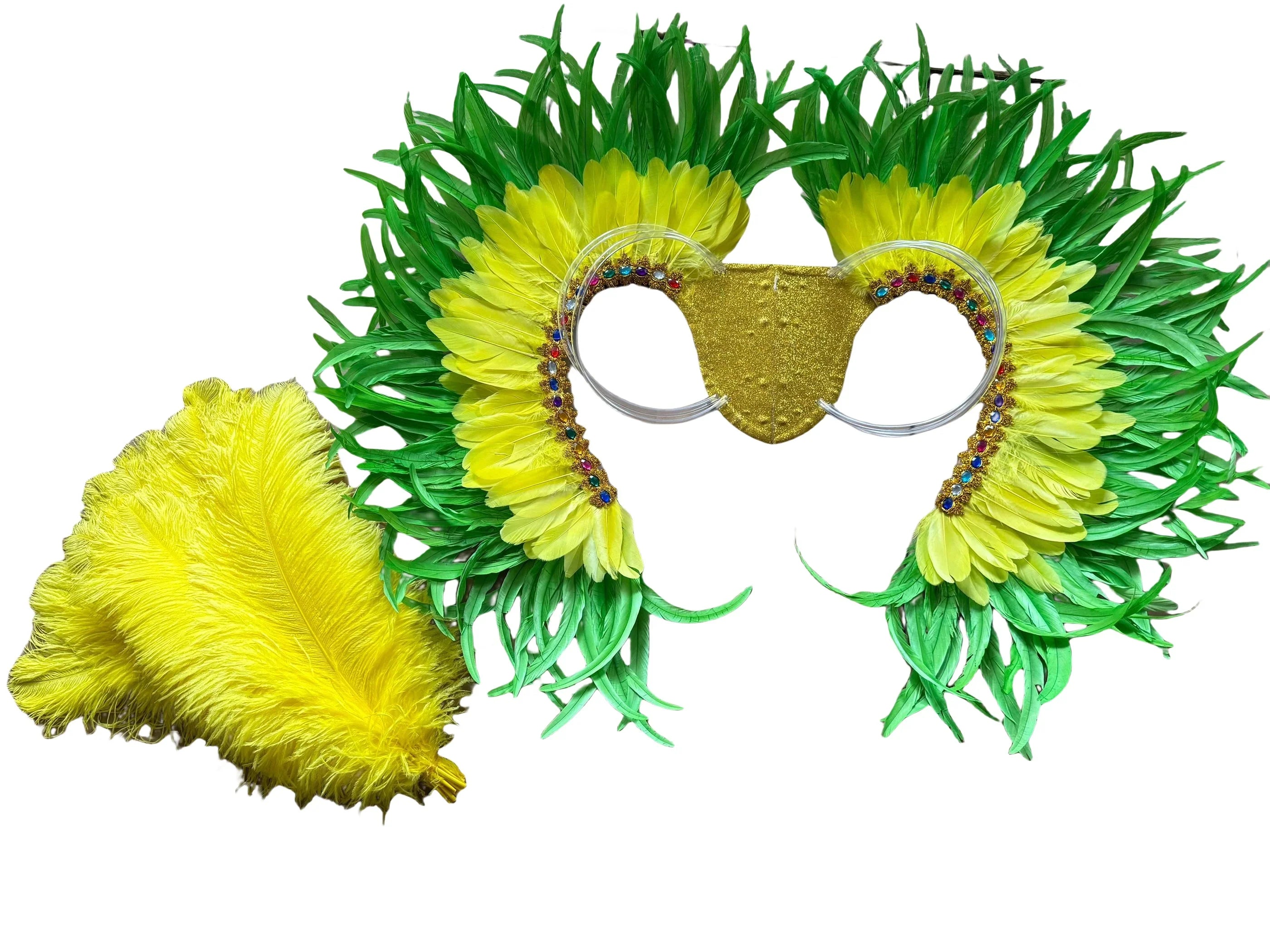 Two-Tone Feather Wing Backpiece Stage Costume Accessory | Back Pieces | Wiccan Center