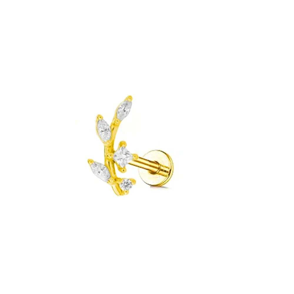 Lightning Internal Thread Labret Piercing Crown Bee Flowers Cartilage Earring Tragus Conch 316L Stainlesss Steel Body Jewelry | | Wiccan Center