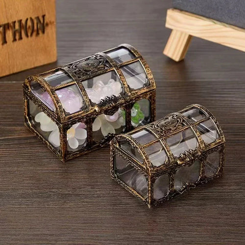 1PC Plastic Transparent Pirate Treasure Box Crystal Gem Jewelry Box Storage Organizer Chest Treasure for Jewelry Gem Trinket Box | | Wiccan Center