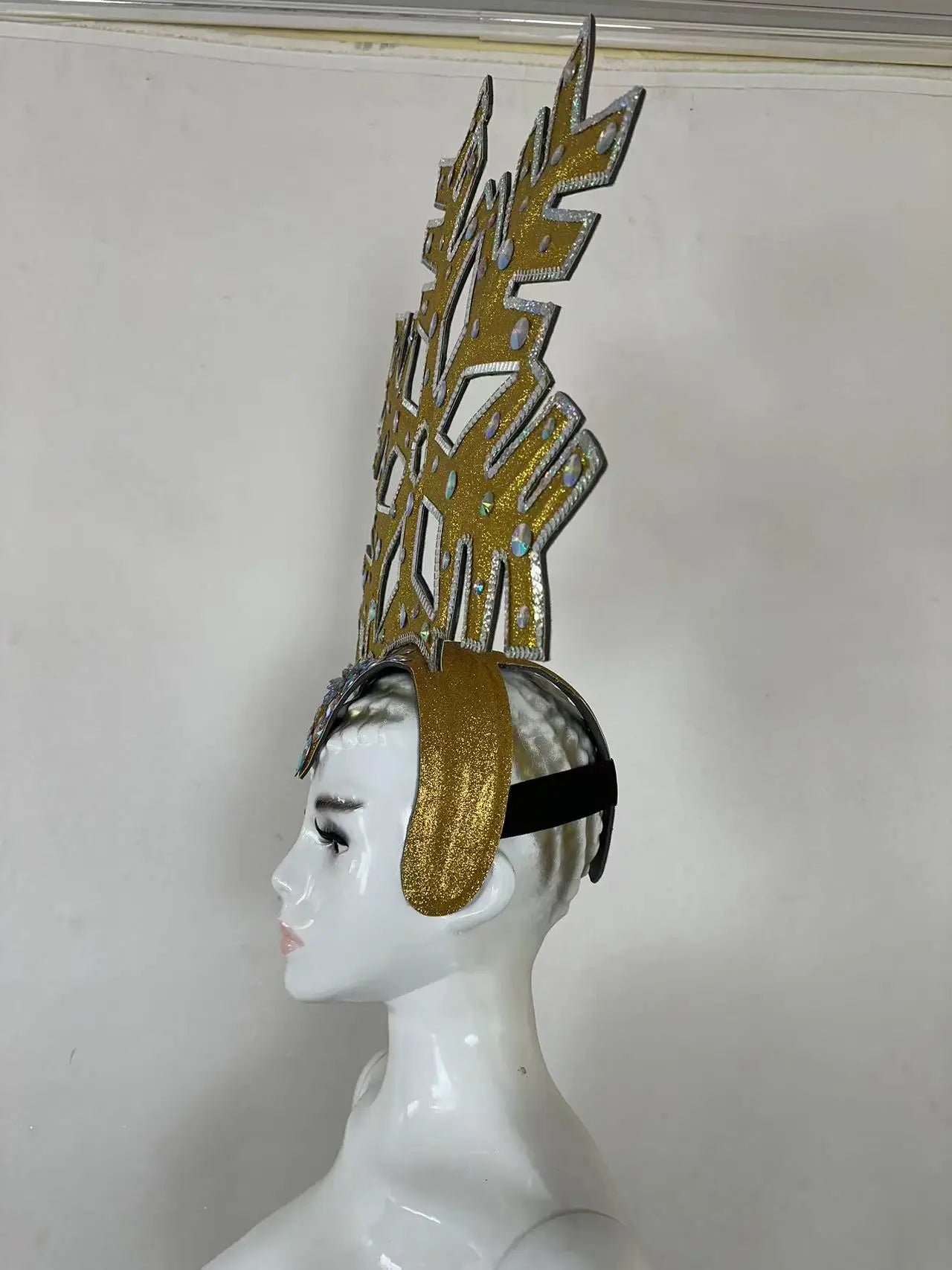The Stardust Dionysia – Gold Snowflake Starburst Carnival & Masque Ball Crown