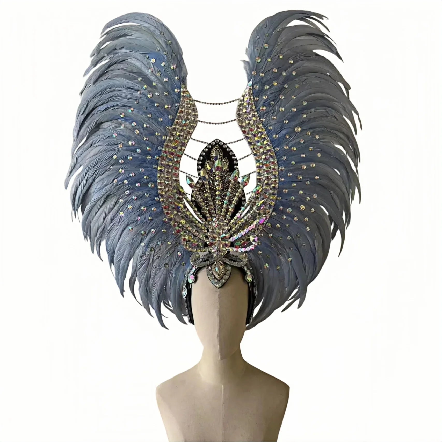 The Stardust Aurora Feather Headdress – Light Purple Cabaret & Carnival Crown | Headdress | Wiccan Center