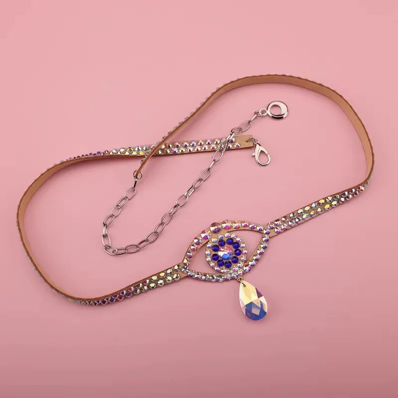 Sparkly Layered Rhinestone & Pearl Belly Dance Waist Chain Belt | Body Chains | Wiccan Center