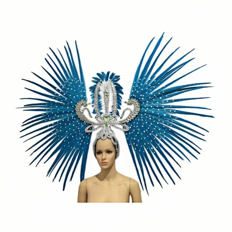 The Stardust Tropicana Samba Crown – Feather & Rhinestone Stage Headdress | Headdress | Wiccan Center