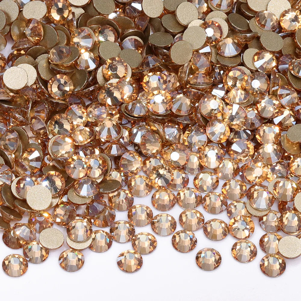 SS3-SS30 Gold Bottom Flat Back Glass High Quality Crystal Rhinestones | Non-Hotfix | Wiccan Center