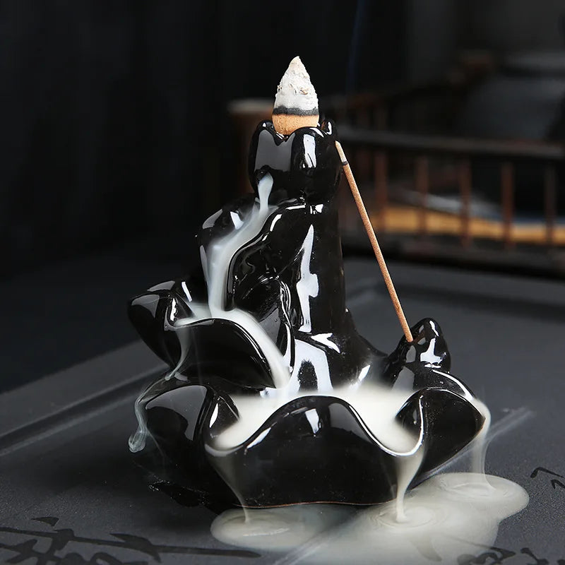 Creative Ceramic Incense Holder for Tea Room & Study, Fragrance-Free Zen Decoration