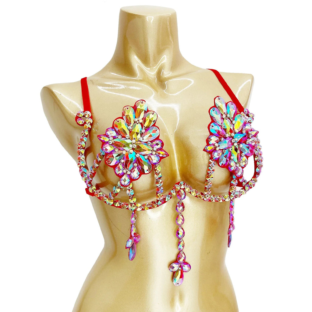 Sparkly Samba Carnival Stone Wire Bra & Bikini Bottom Set Stage Costume | Costume Sets | Wiccan Center