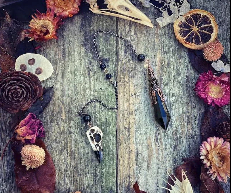 Obsidian Raven Skull Pendulum | Pendulums | Wiccan Center