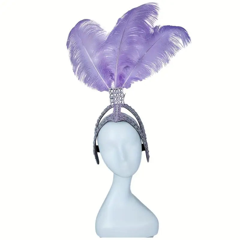 Ostrich Feathered Rhinestone Headpiece | Headdress | Wiccan Center