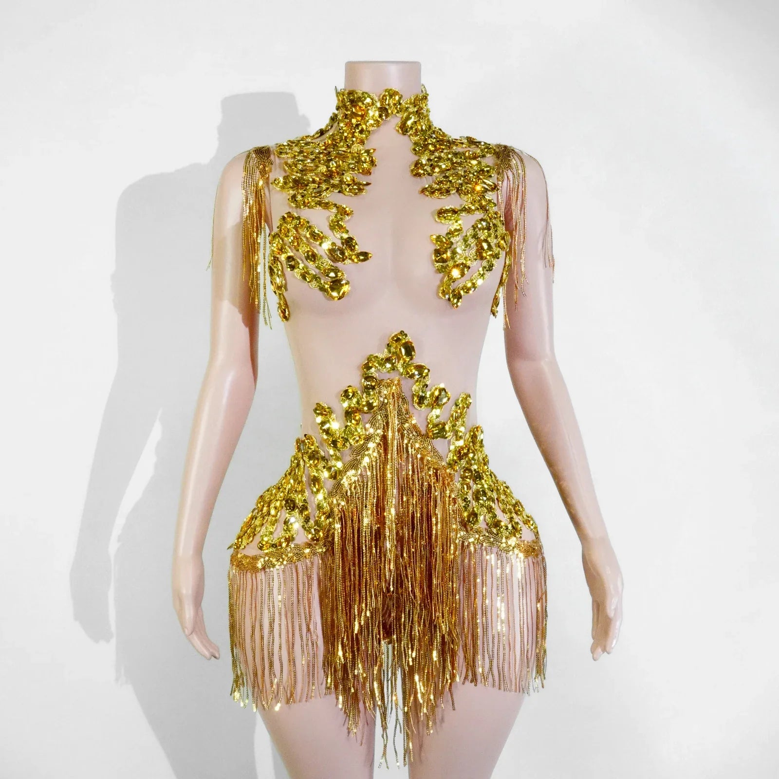 The Stardust Midnight Cabaret Bodysuit – Luxury Rhinestone & Mesh Showgirl Costume | Bodysuit | Wiccan Center