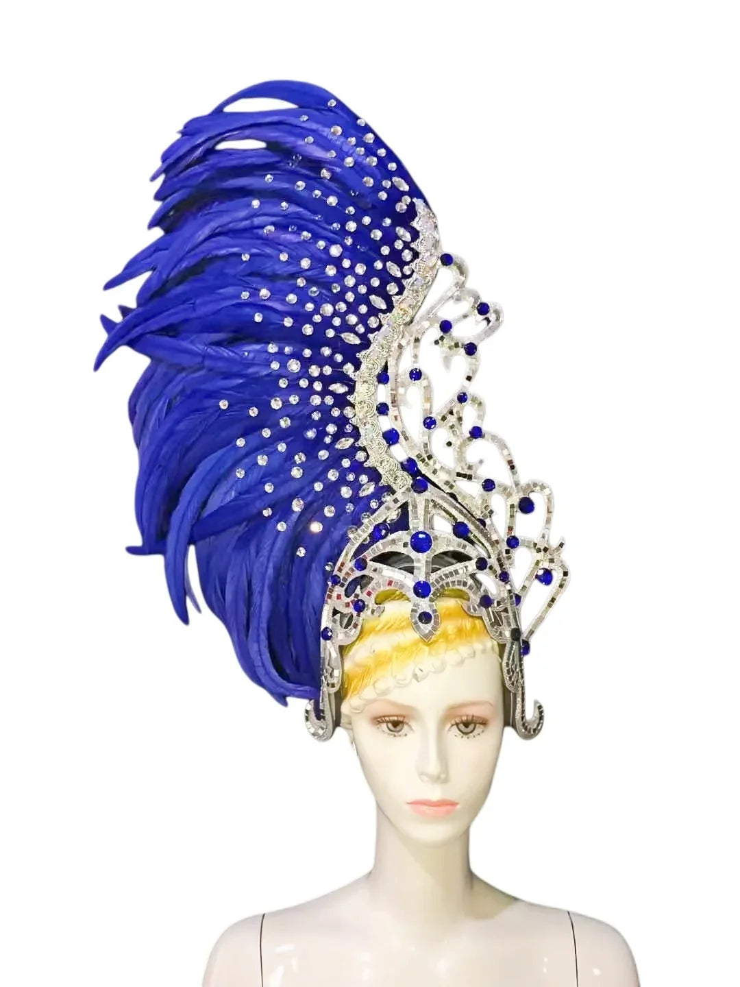 The Stardust Sovereign – Majestic Feathered Samba Carnival Headdress | Headdress | Wiccan Center