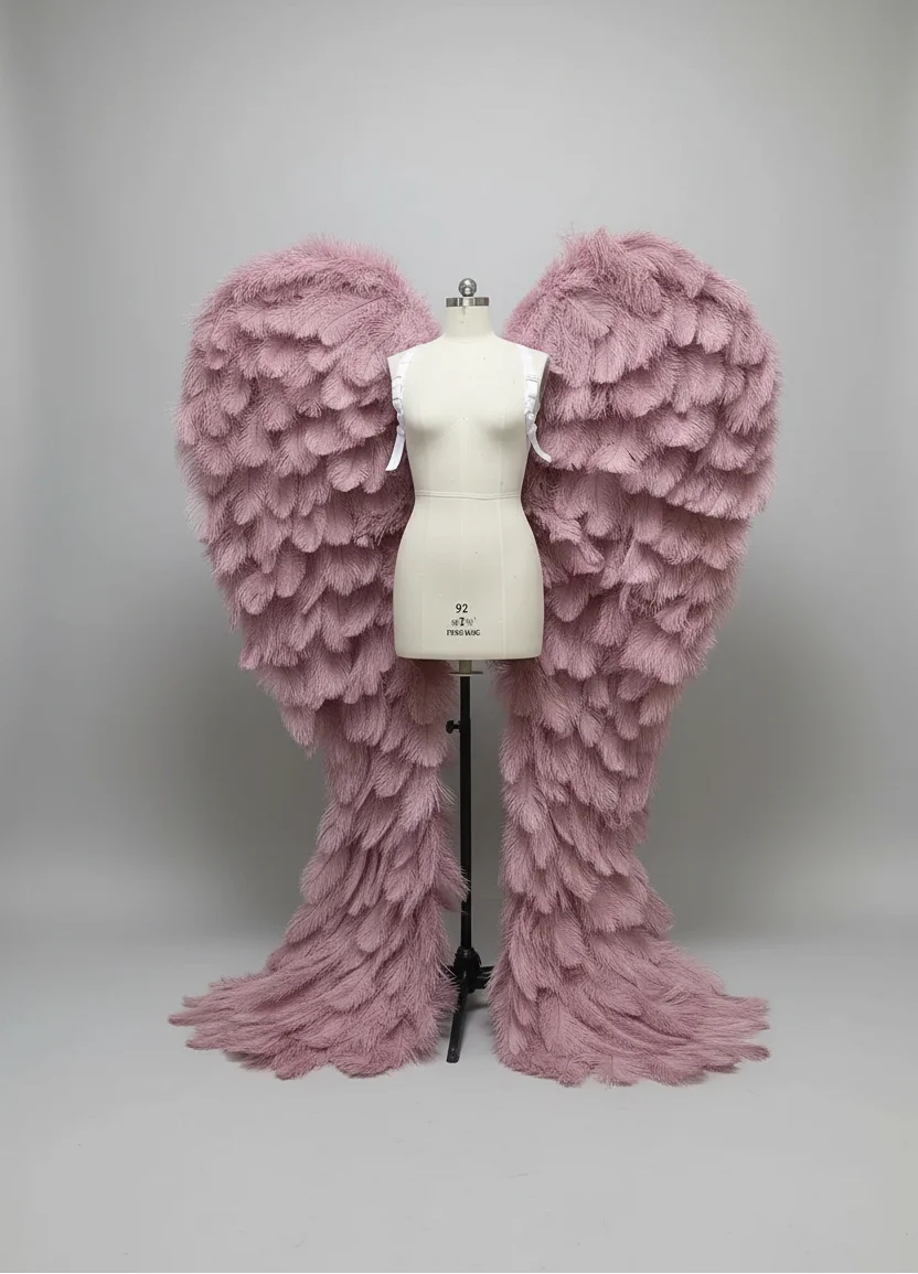 The Stardust Empress Royale – Deluxe Ostrich Feather Angel Wings Stage Performance Prop