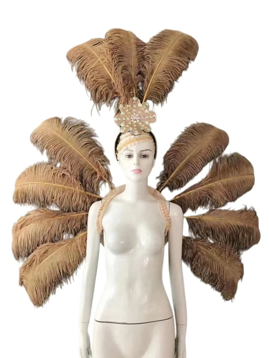 Feather Backpiece and Plume Headdress Set | Back Pieces | Wiccan Center