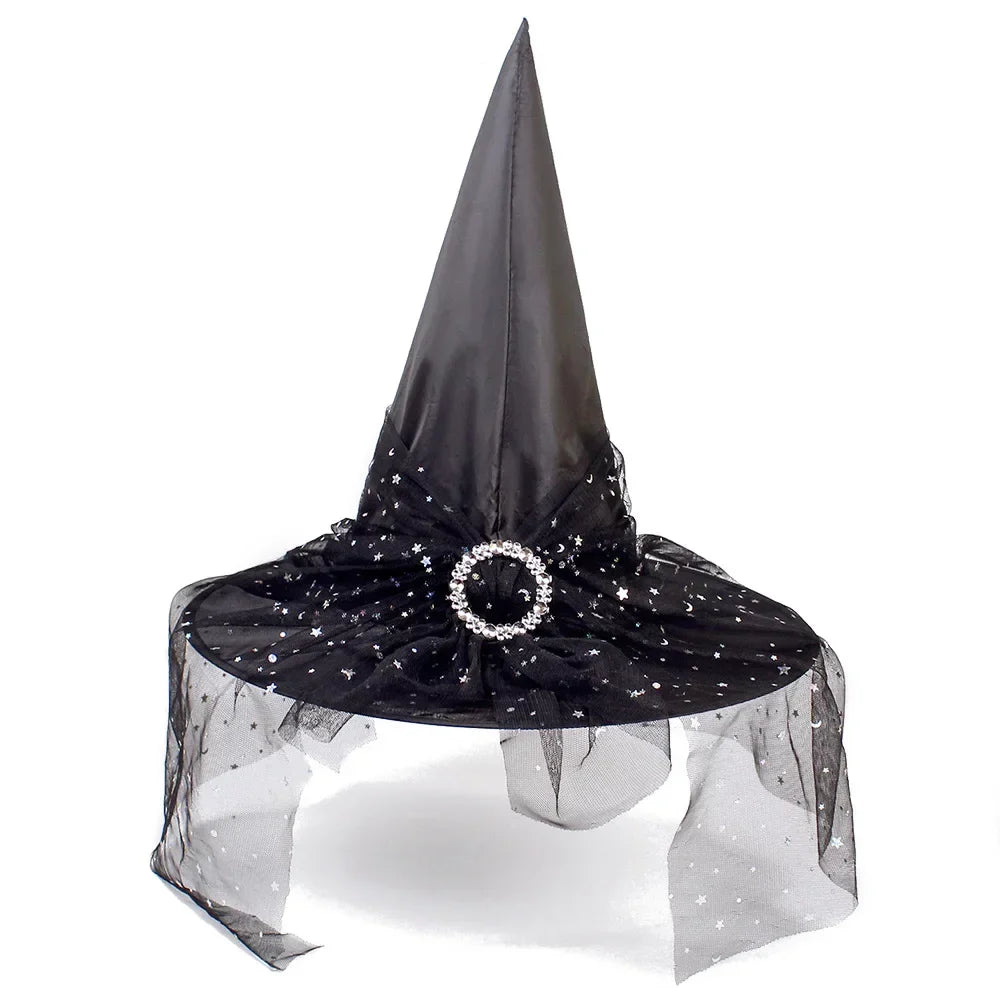 Halloween Witch Hat Gauze Costume Headwear for Adults & Children | | Wiccan Center