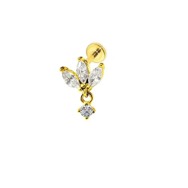 Lightning Internal Thread Labret Piercing Crown Bee Flowers Cartilage Earring Tragus Conch 316L Stainlesss Steel Body Jewelry | | Wiccan Center