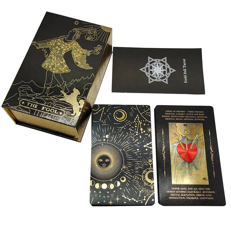 New Plastic Rider Waite Tarot Hot Stamping Gold Foil Tarot Exquisite Board Game Divination Cards For Collection | | Wiccan Center