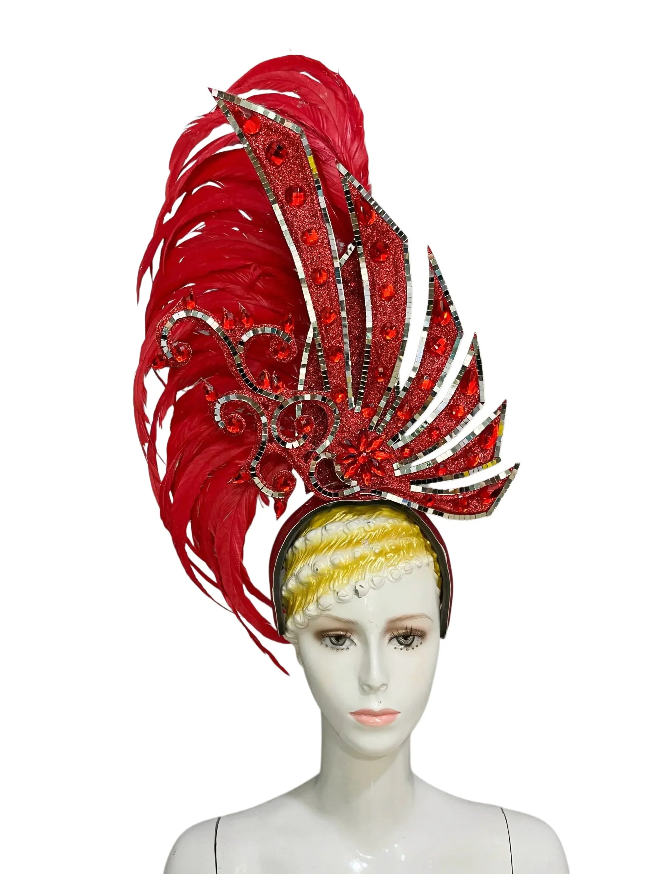 The Stardust Empress Dionysia – White Feather Carnival & Masque Ball Headdress