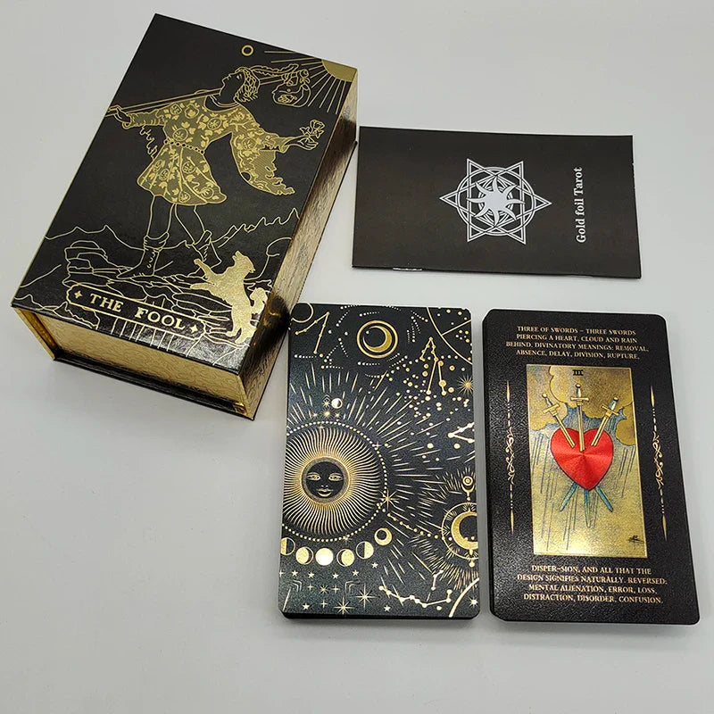 New Version Premium Quality Gold Foil Tarot Divination Oracle Cards With Colorful Illustrated Manual and Megnetic Box | | Wiccan Center