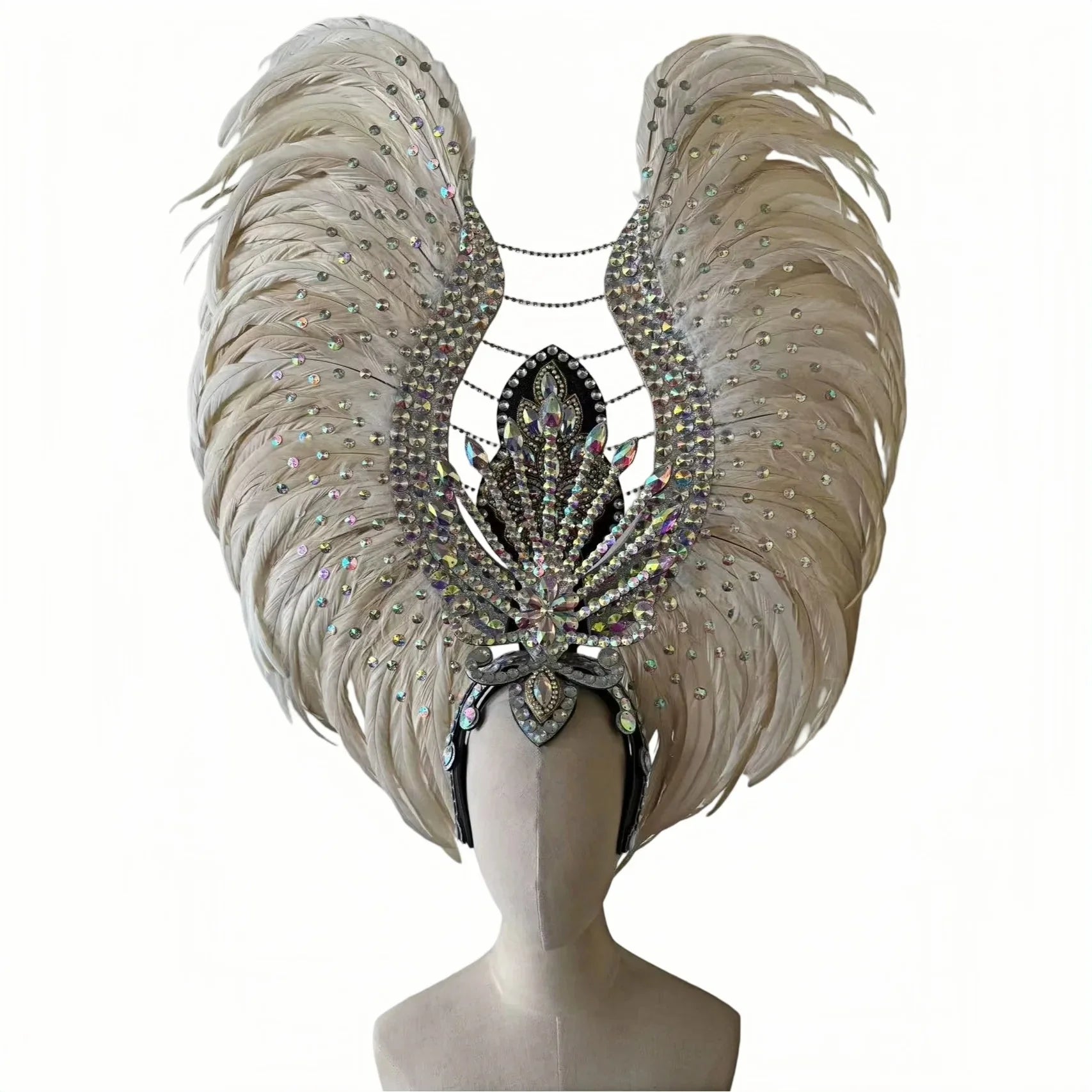 The Stardust Aurora Feather Headdress – Light Purple Cabaret & Carnival Crown | Headdress | Wiccan Center