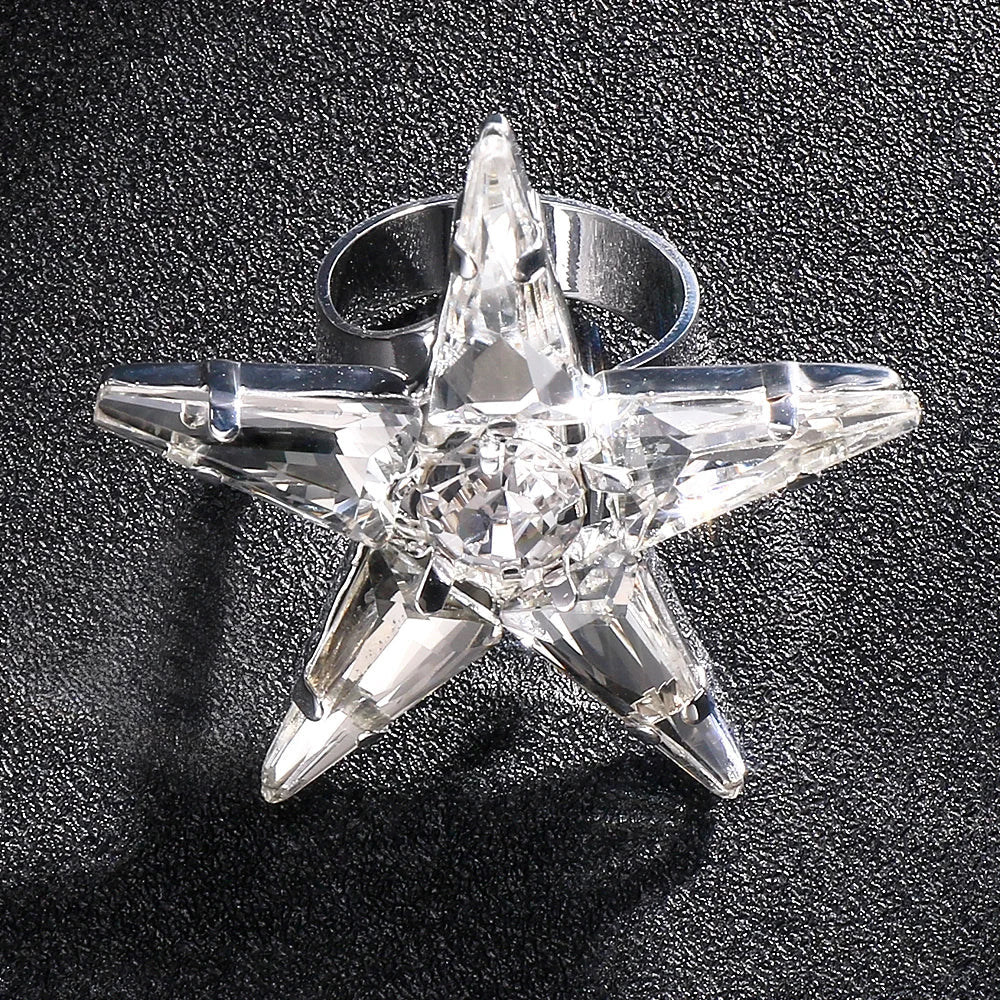 Rhinestone Star Fashion Finger Rings | Rings | Wiccan Center