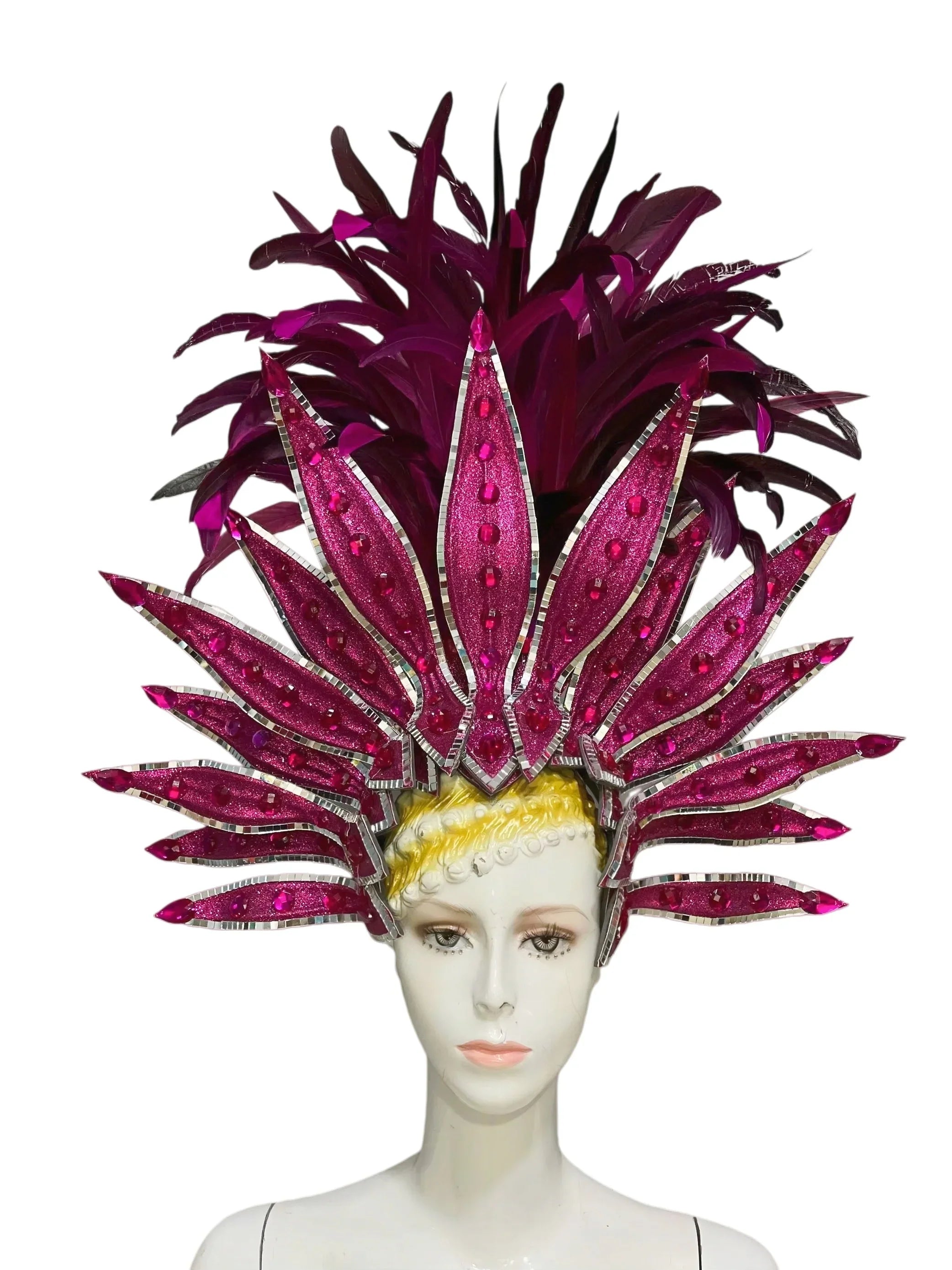 The Stardust Dionysia – Elegant Feathered Samba Carnival & Masquerade Headdress