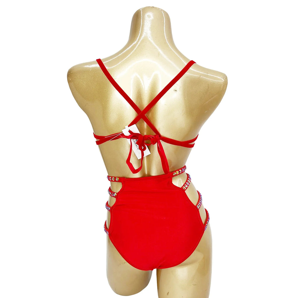Sparkly Samba Carnival Stone Wire Bra & Bikini Bottom Set Stage Costume | Costume Sets | Wiccan Center