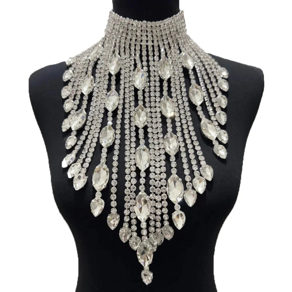 Rhinestone Crystal Long Fringe Tassel Crystal Drop | Necklaces | Wiccan Center