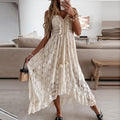 Women Dress Beach Style Elegant White Lace Spaghetti Srap Sundress Female Hollow Out Boho | Dresses | Wiccan Center