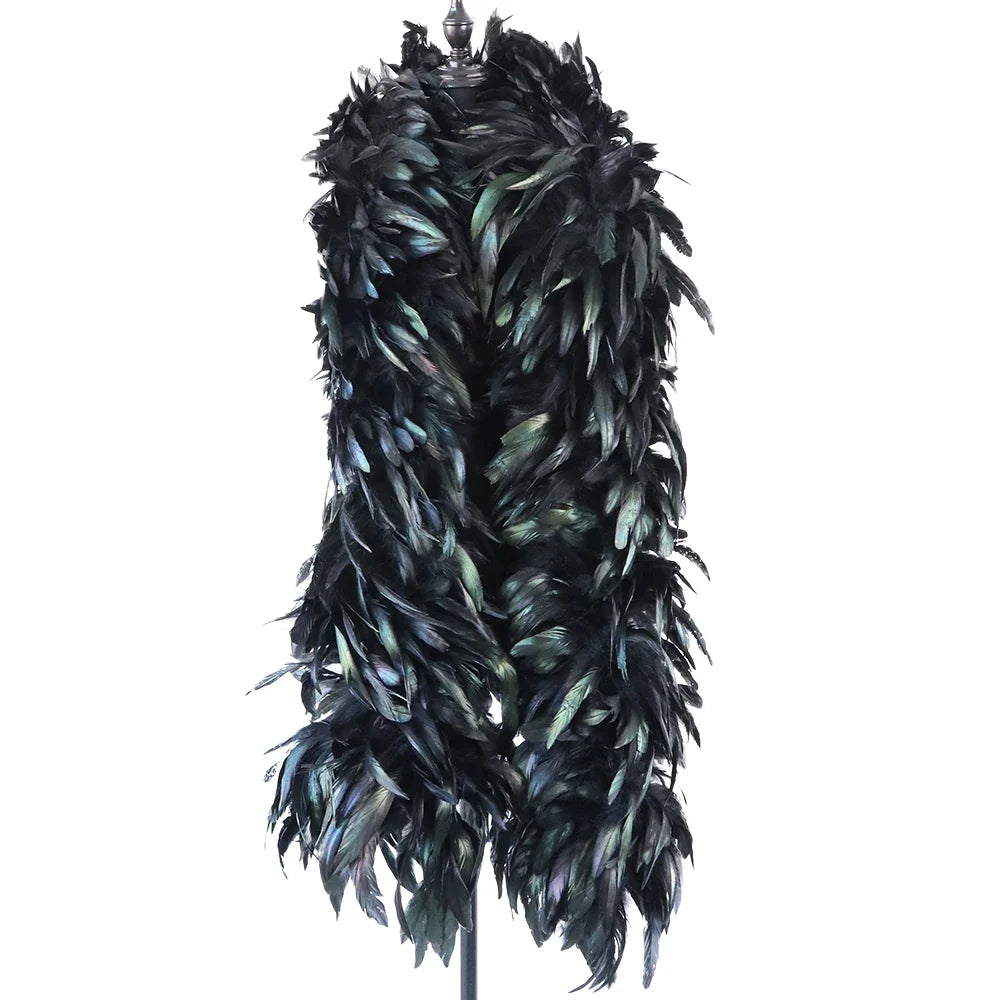Natural Fluffy Rooster Feather Marabou Boa | Feather Boas | Wiccan Center