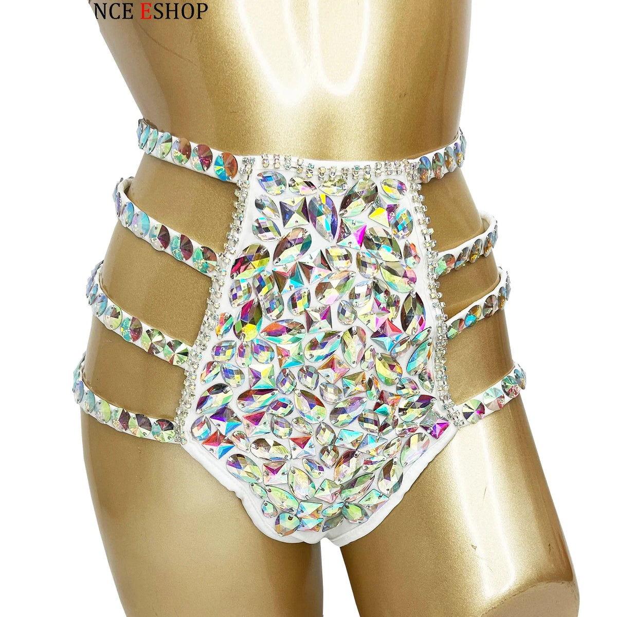 Sparkly Samba Carnival Stone Wire Bra & Bikini Bottom Set Stage Costume | Costume Sets | Wiccan Center