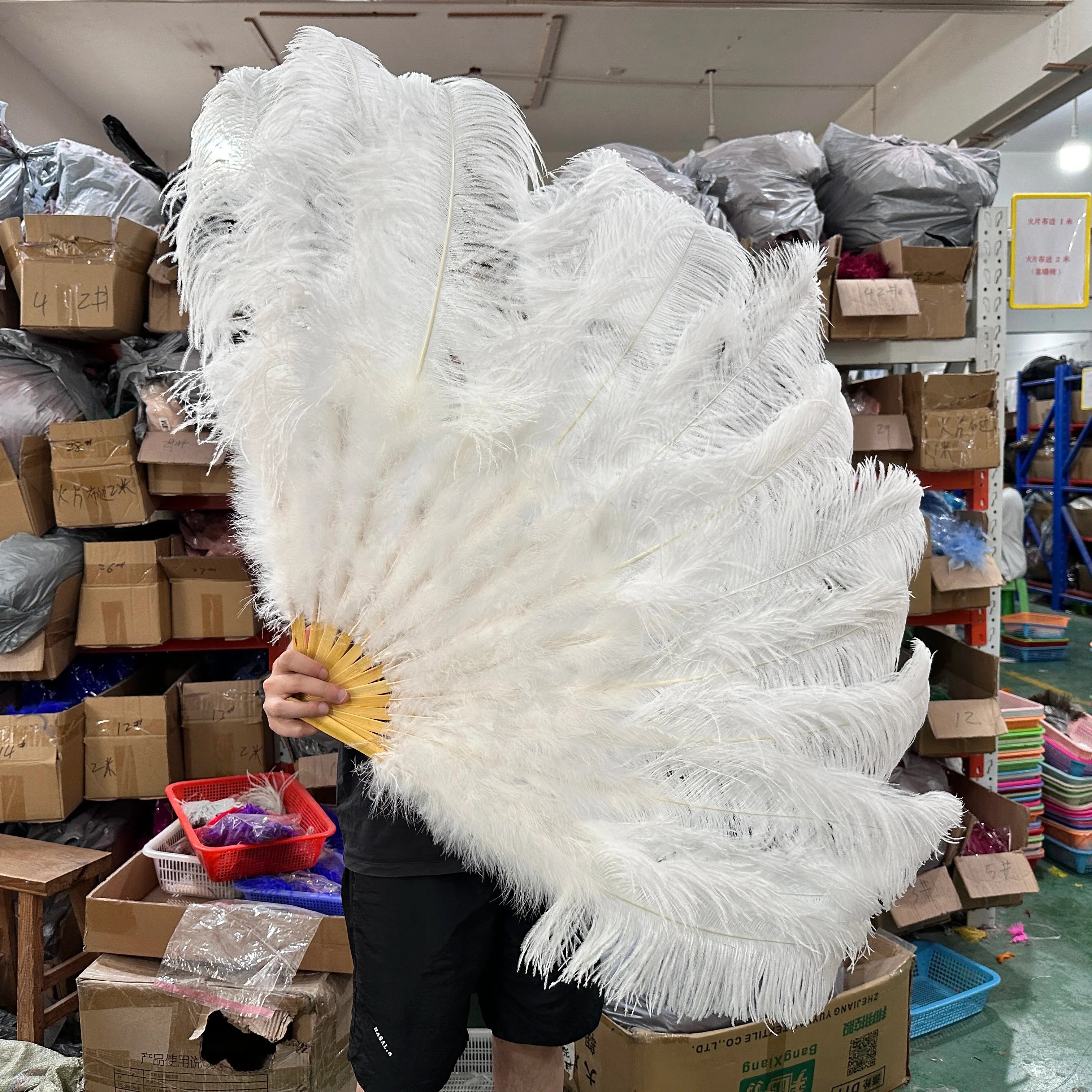 90CM Ostrich Feather Fans | Feather Fans | Wiccan Center