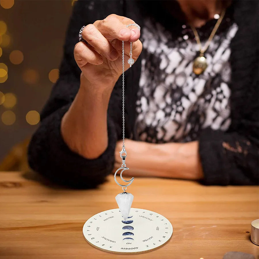 Crystal Crescent Moon Pendulums | Pendulums | Wiccan Center