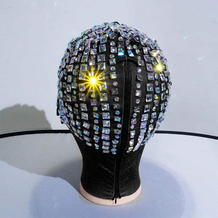Super Shiny Rhinestone Full Face Headwear Mask | Masks | Wiccan Center