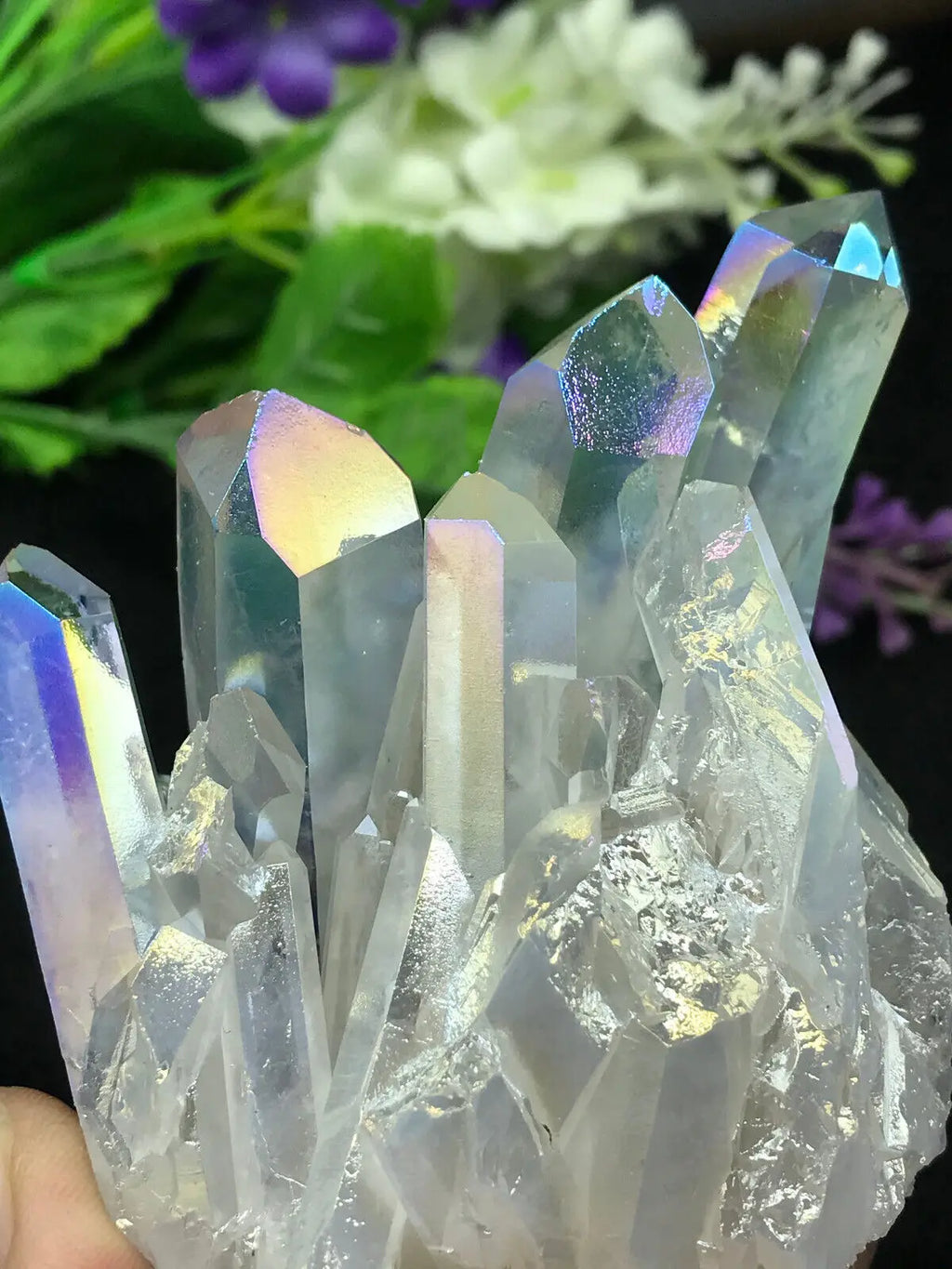 Rainbow Angel Aura Quartz Crystal Cluster | Crystals | Wiccan Center
