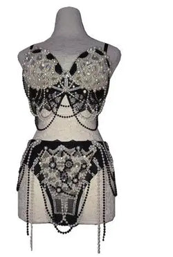 Rhinestone & Lace Bikini Performance Costume Set | Costume Sets | Wiccan Center