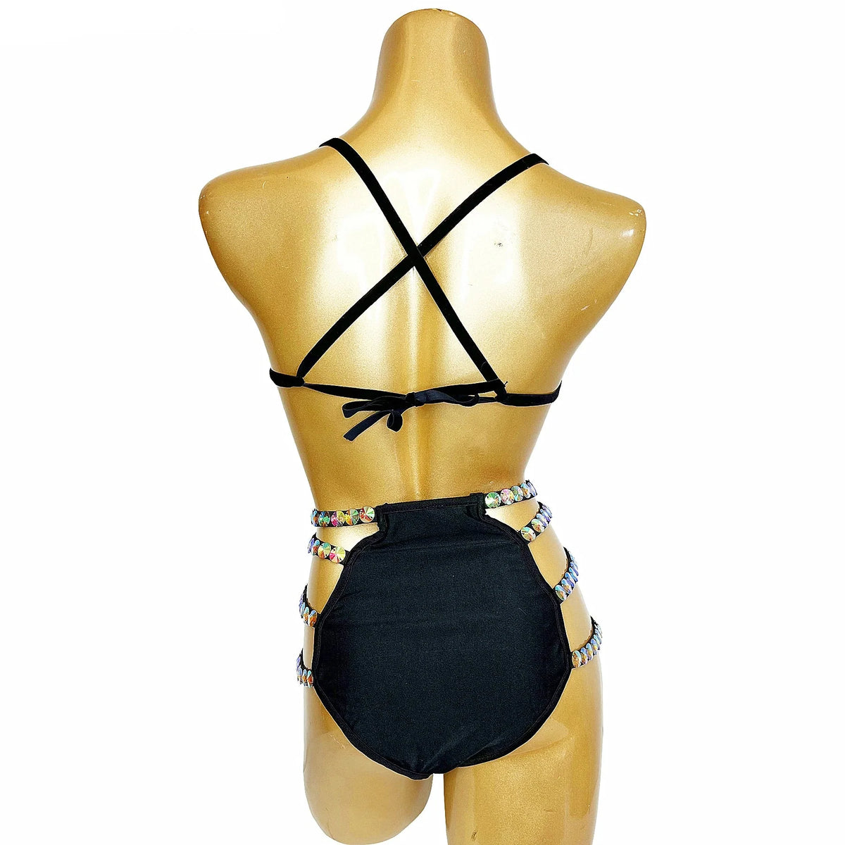Sparkly Samba Carnival Stone Wire Bra & Bikini Bottom Set Stage Costume | Costume Sets | Wiccan Center