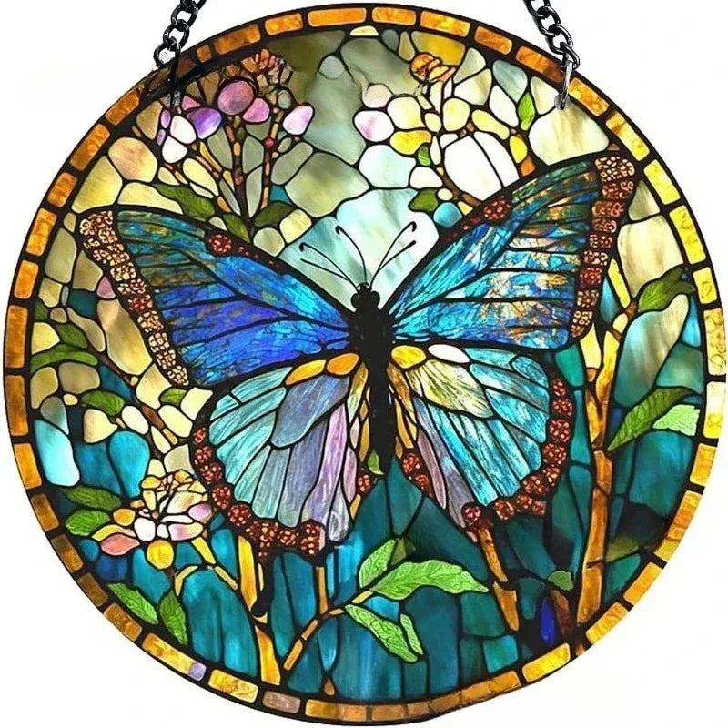 Enchanting Hummingbird Suncatcher – Vibrant Stained Glass Window Hanging Decor | | Wiccan Center