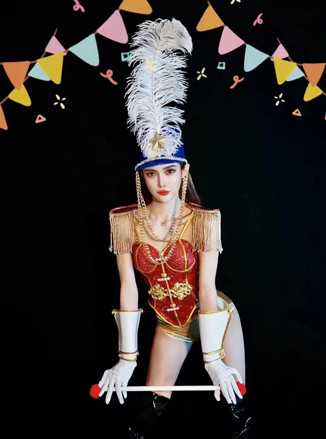 Luxury Rhinestone Performance Bodysuit Set – Shimmering Crystal Stage Costume for GoGo Dancers, Circus Performers & Rave Outfits | Novelty | Wiccan Center