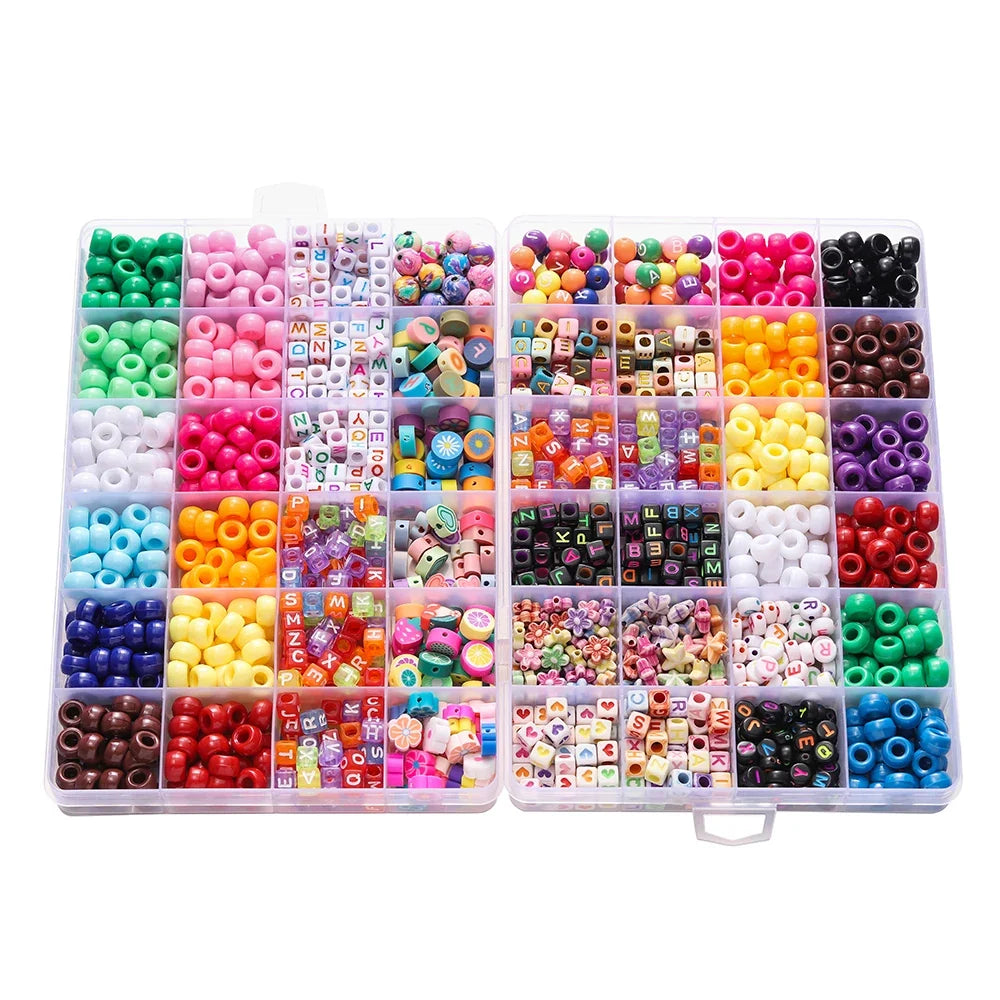 680PCS Colorful Acrylic Pony Beads & Square Letter Clay Spacer Beads – DIY Bracelet & Necklace Jewelry Making Kit | | Wiccan Center