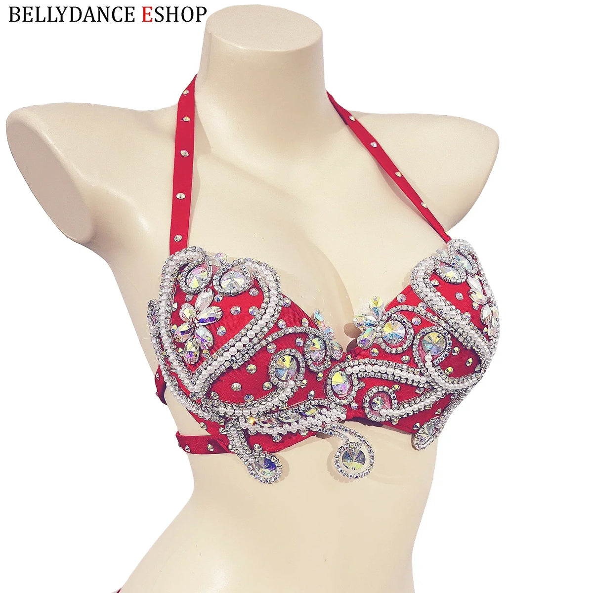Dazzling Beaded Crystal Belly Dance Bra & Belt 2-Piece Costume Set | Costume Sets | Wiccan Center
