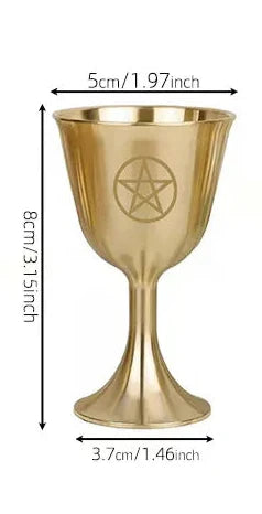 Goddess & Triple Moon Gold Chalices | Altar Cup | Wiccan Center