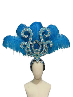 The Stardust Dionysia – Elegant Feathered Samba Carnival & Masquerade Headdress | Headdress | Wiccan Center